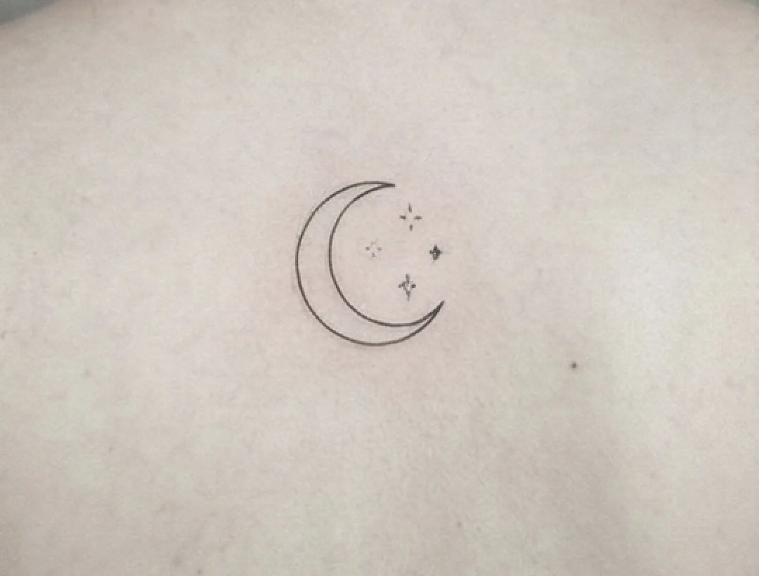 Minimalist tattoo design with geometric lines