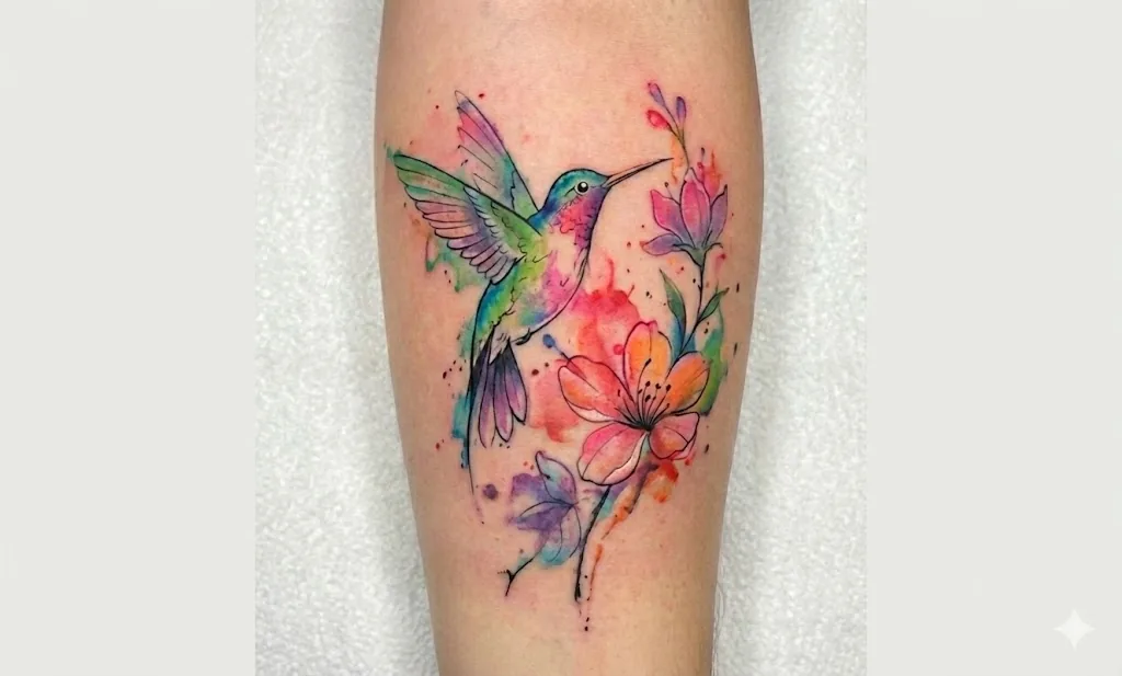 Watercolor tattoo style concept