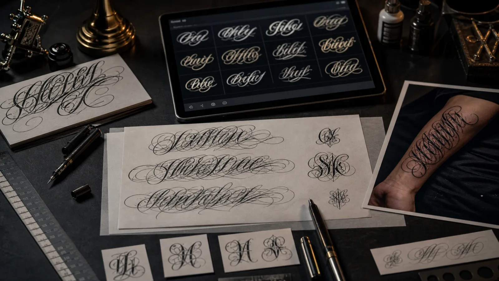 Tattoo font generator lettering preview