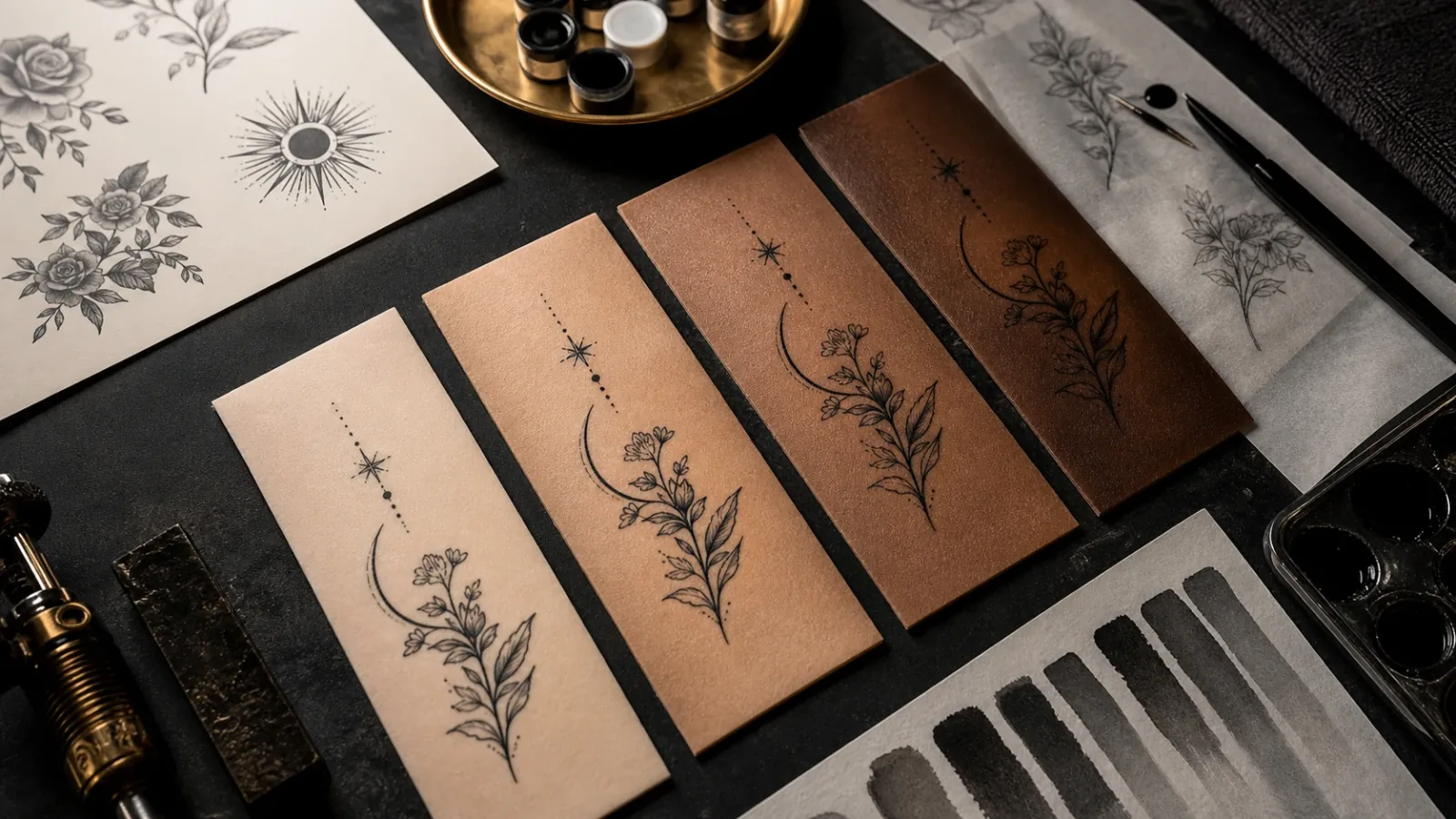 Blackwork tattoo design with high contrast