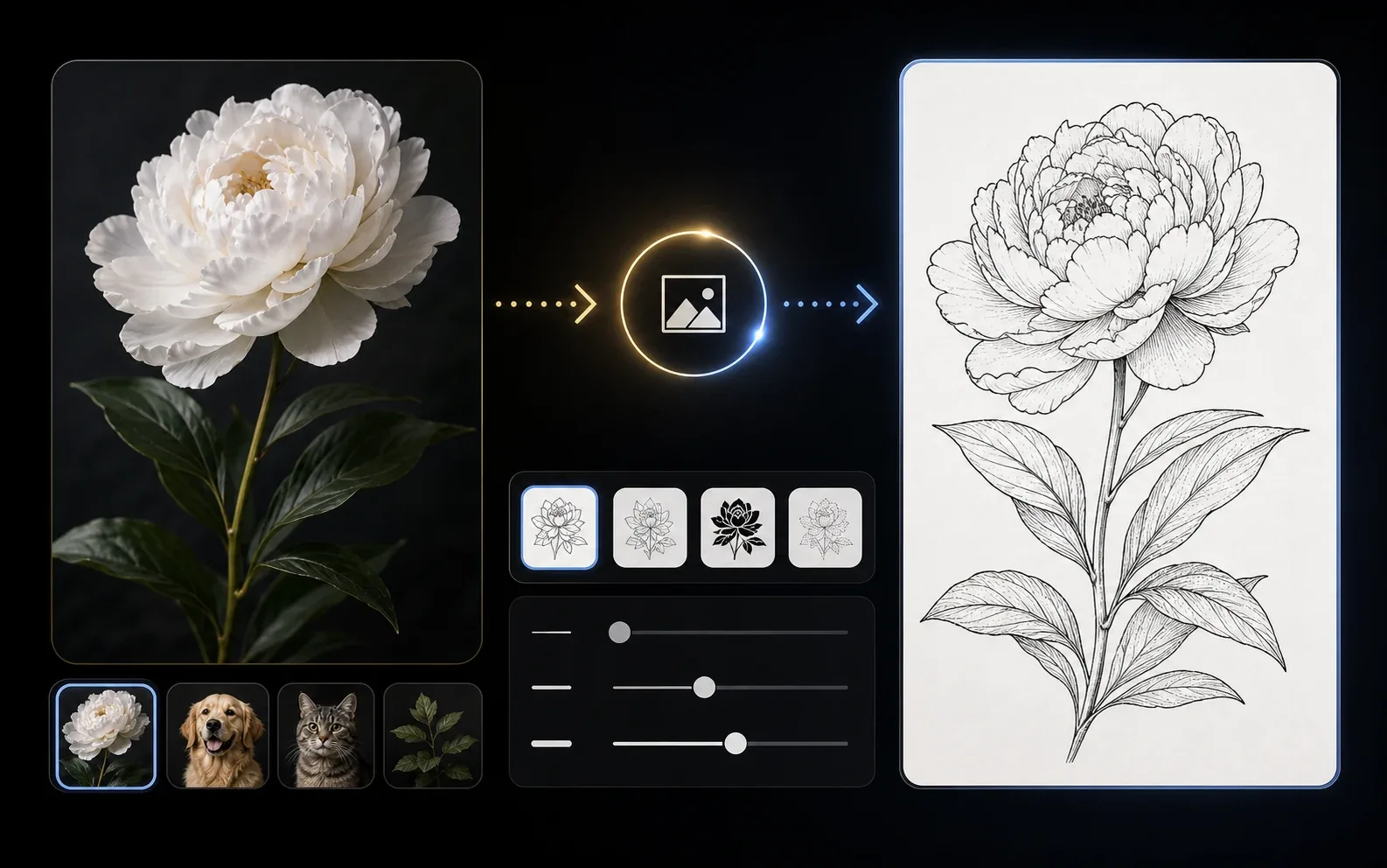 Photo convertie en dessin tattoo